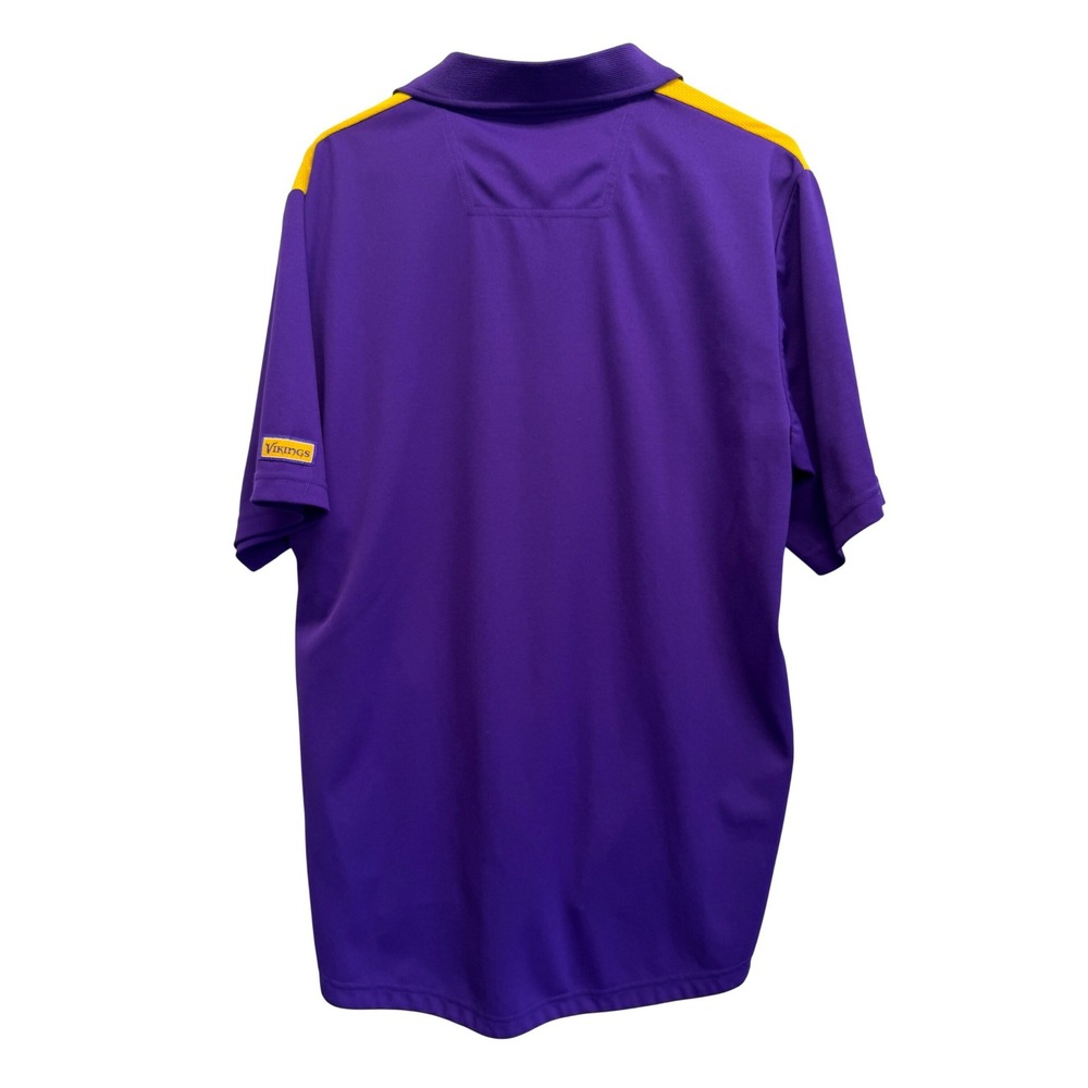 NFL Mens Minnesota Vikings Collared Purple Short Sleeve Activewear Shirt - Picture 9 of 9